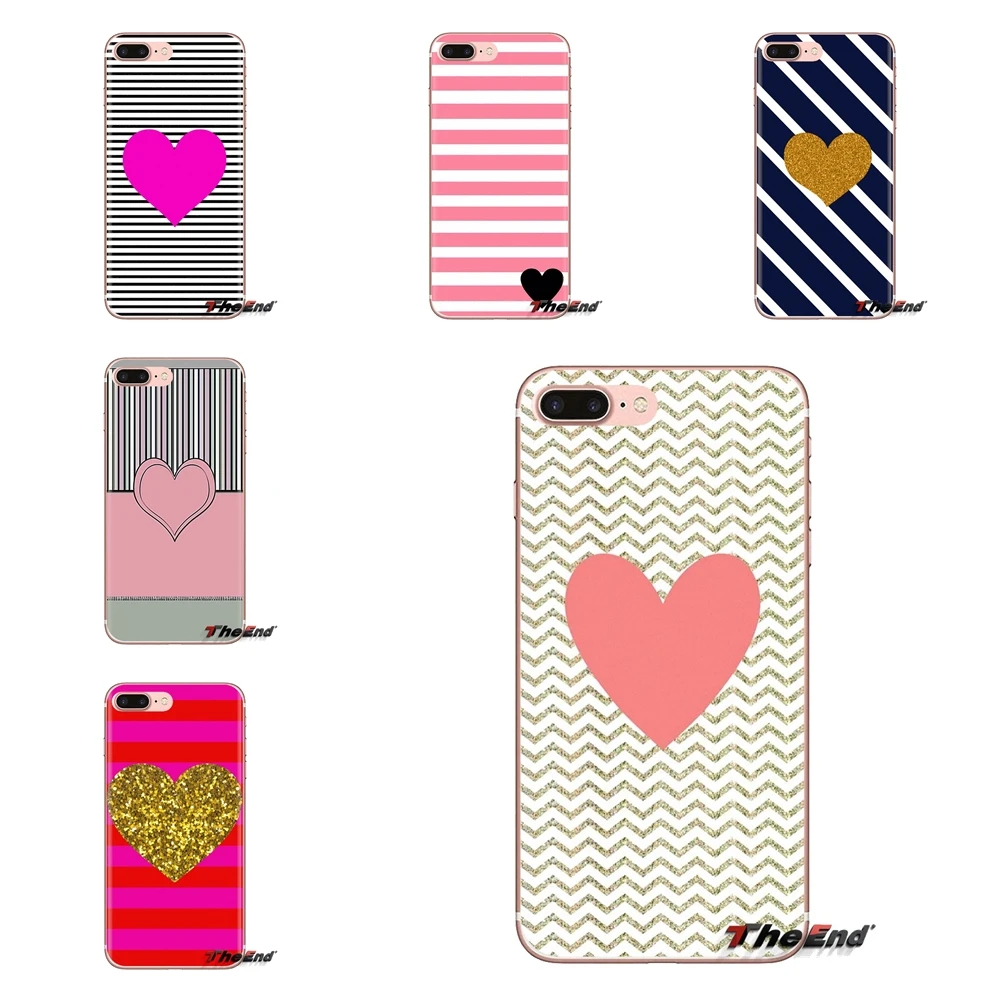 Pink Rose Heart With Stripes Cell Phone Case Cover For LG G3 G4 Mini G5 G6 G7 Q6 Q7 Q8 Q9 V10 V20 V30 X Power 2 3 K10 K4 K8 2017 |
