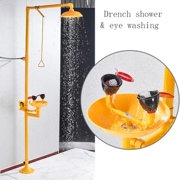 

Dfrkjhre 304 Stainless Steel Compound Eye Washer Emergency Spray Vertical Shower Shower Eye Washing Machine