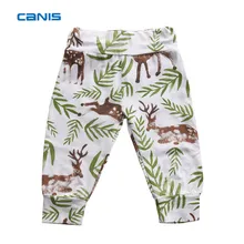 Леггинсы для малышей, штаны для маленьких мальчиков и девочек, Длинные панталоны, милые гетры с оленями и цветочным принтом, От 0 до 2 лет