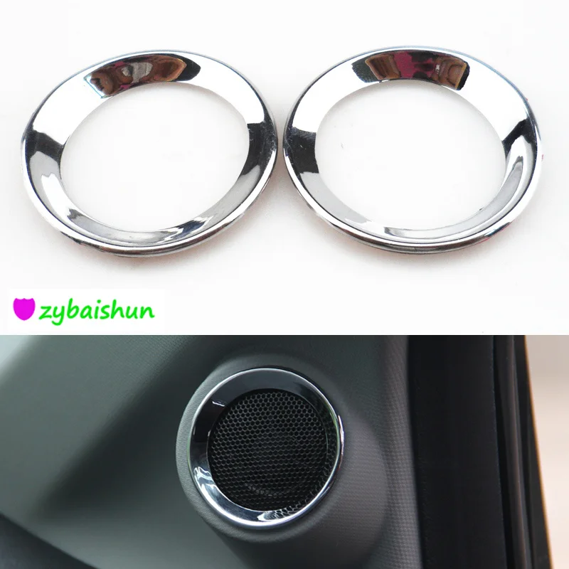 

2pcst ABS chrome trim audio ring car stickers door speaker decoration circle cover For Honda civic 9gen 2013 2014 auto parts