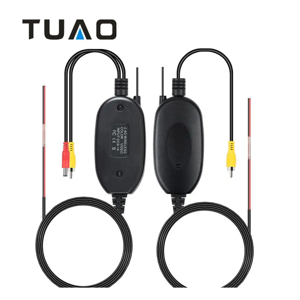 

TUAO Rear View Camera 2.4Ghz Wireless Car RCA Video Transmitter Receiver Kit for Car DVD Player Monitor Video Transmitter