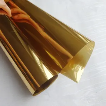 

HOHOFILM 1.52x30m 3Mil Double Side Gold Mirrored Window Film Home Decor Glass Sticker Decorative Film Whole Roll