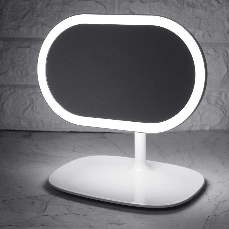 

360 Degree Rotating Touch Screen Cosmetic Makeup Mirror Tabletop With LED Light Travel