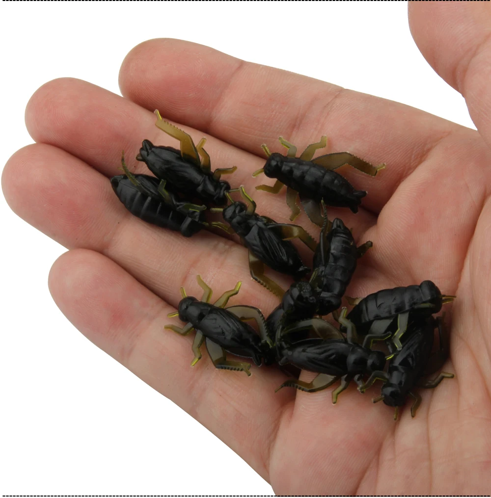 SPINPOLER 100PcsLot Artificial Soft Fishing Lures Set Cricket Insect Bait Lifelike Fishing Lure Soft Lure Baits Leurre Peche  (12)