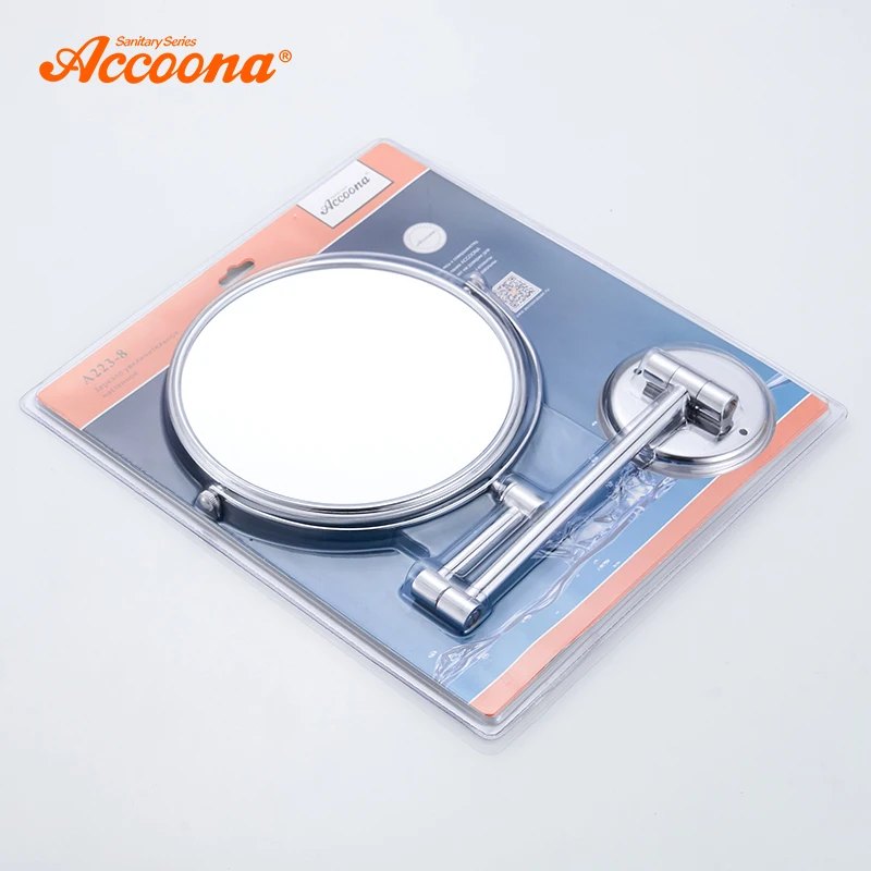 Хромированное настенное зеркало Accoona косметическое для туалетного столика
