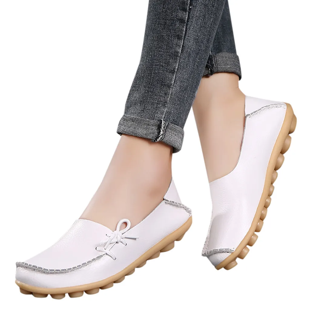 

Mother Solid Summer Outside Casual Soft Shoes Nurse Tie Flat Shoes Women's Casual Driving Shoes Shallow Fashion Element May 8
