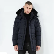 Новинка, зимняя мужская куртка, Теплая мужская парка с капюшоном, меховой воротник, ветрозащитная верхняя одежда, Толстые мужские пальто, хлопковые куртки