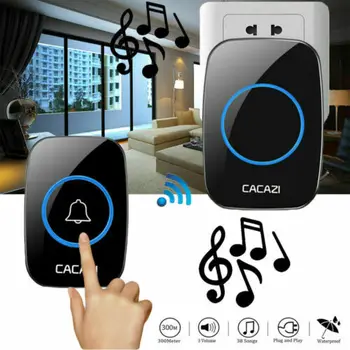 

Remote Waterproof LED Home Wireless Doorbell 38 Songs Chime Door Bell Hot Doorbells