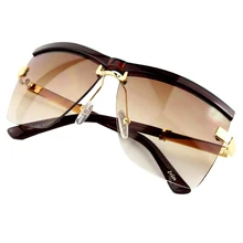 Gafas de sol de estilo ejecutivo para mujer y hombre, lentes de sol Unisex con marco semisin montura, diseño de marca, 6 colores, UV400
