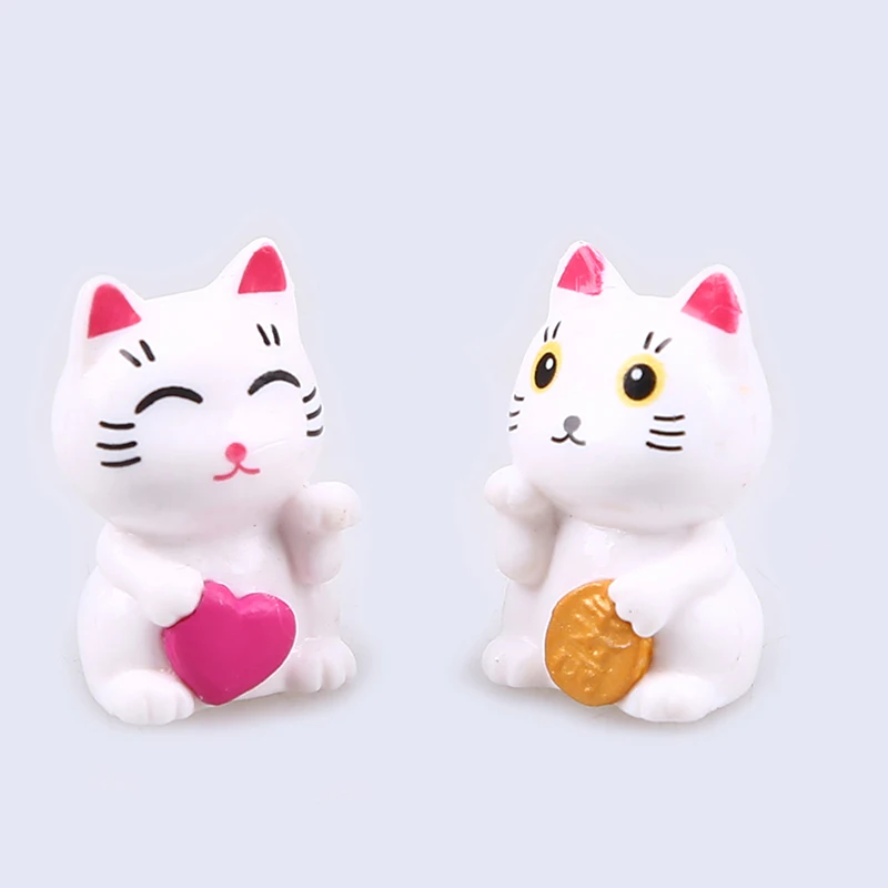 WHISM Fortune Cats Сказочный Сад, миниатюра детские игрушки Мини Волшебный счастливый кот микро Фигурки ПВХ влюбленные куклы Манеки Неко украшения