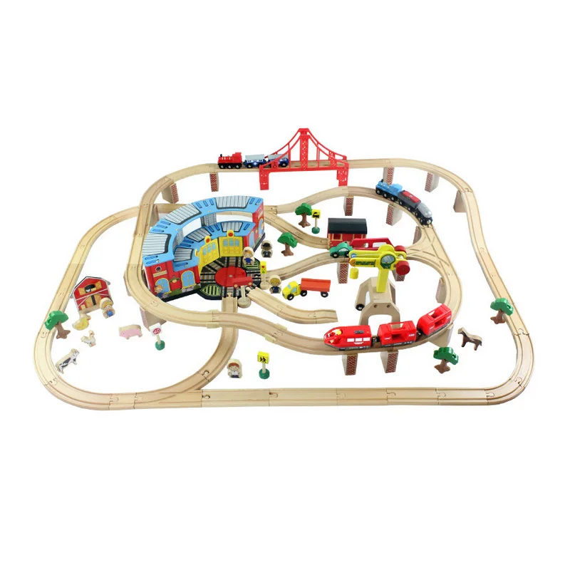 2016 New Wood Electric Changeable City Thomas Track Trains Sets Toys
