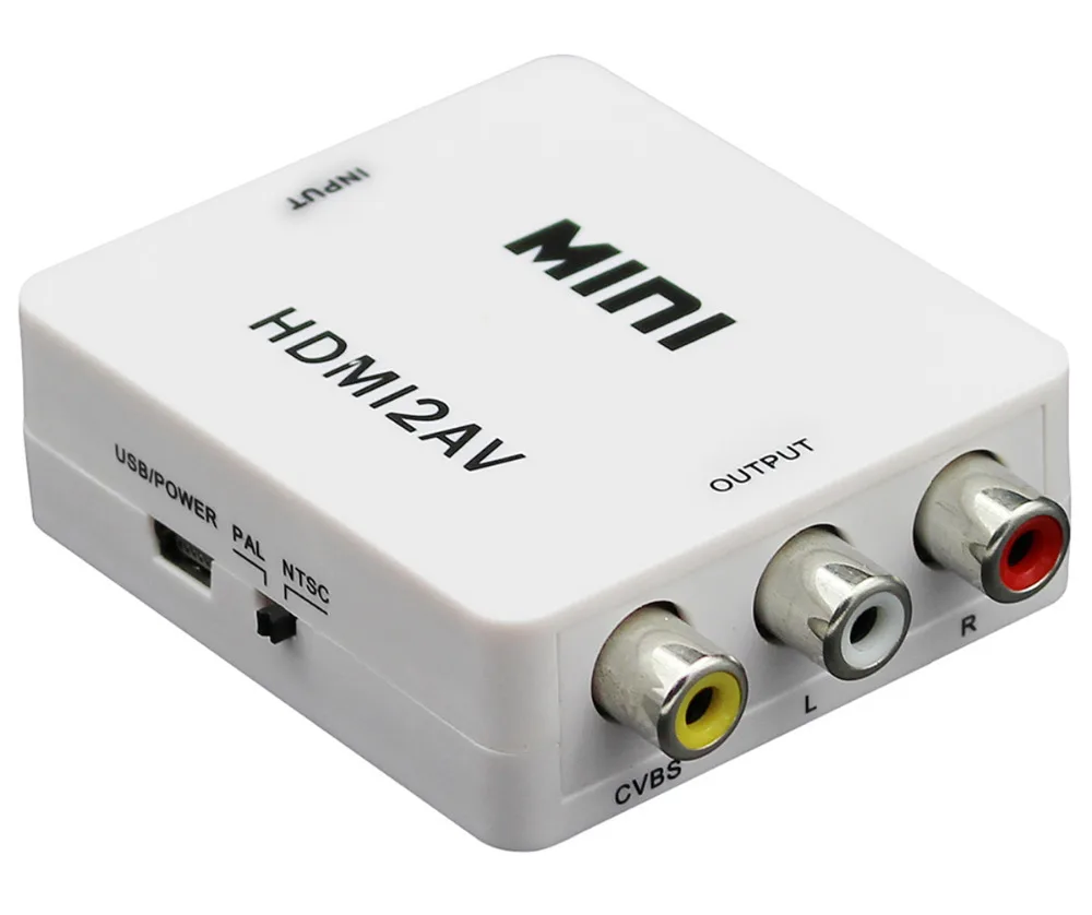 Мини HD Video конвертер Box HDMI в RCA аудио/CVBS L/R видео 480 P 720 P 1080 HDMI2AV Поддержка NTSC PAL Выход HDMI К AV адаптер