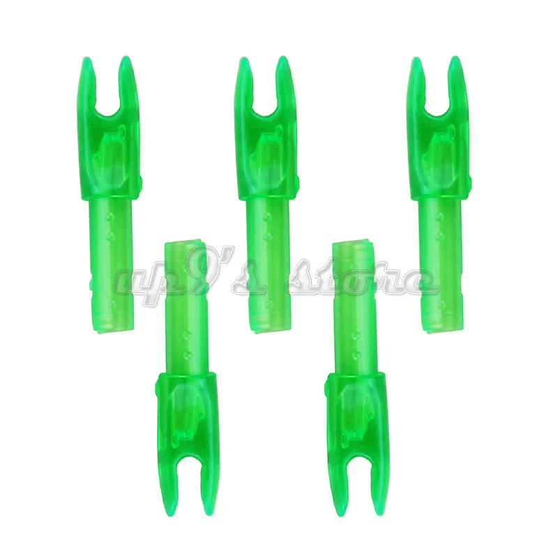 50 pcs Transparent Green Archery Nock S Size Arrow Shaft "G" Nocks