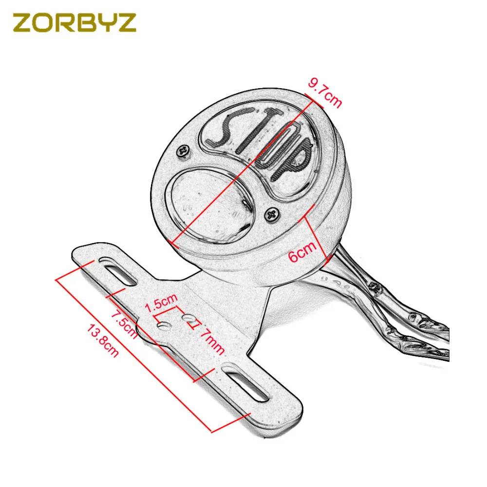 ZORBYZ черный Стоп Хвост тормозной фонарь лампа номерной знак кронштейн для Harley Honda Yamaha Kawasaki Suzuki