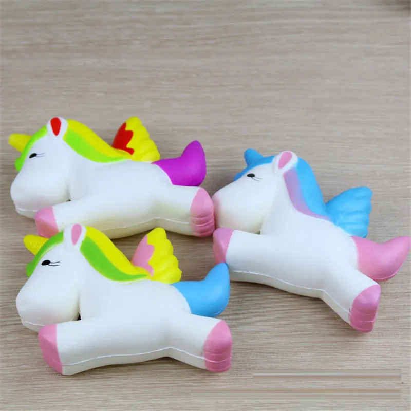 Zhenwei мягкими игрушечные лошадки замедлить рост Единорог животных Jumbo телефон ремень Squishi Squeeze игрушки Squishes без звука
