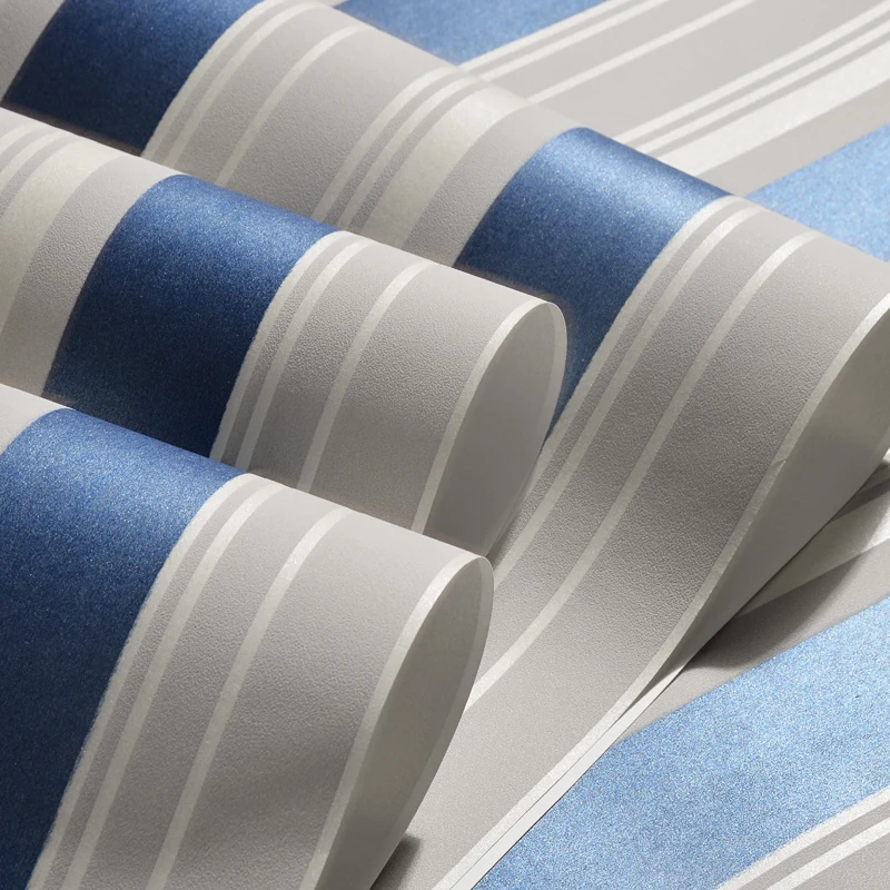 

Blue Striped Baby Boys Bedroom Decor Wallpaper Roll Self Adhesive Kids Room Peel and Stick Wall Paper Strip Papel de Parede W199