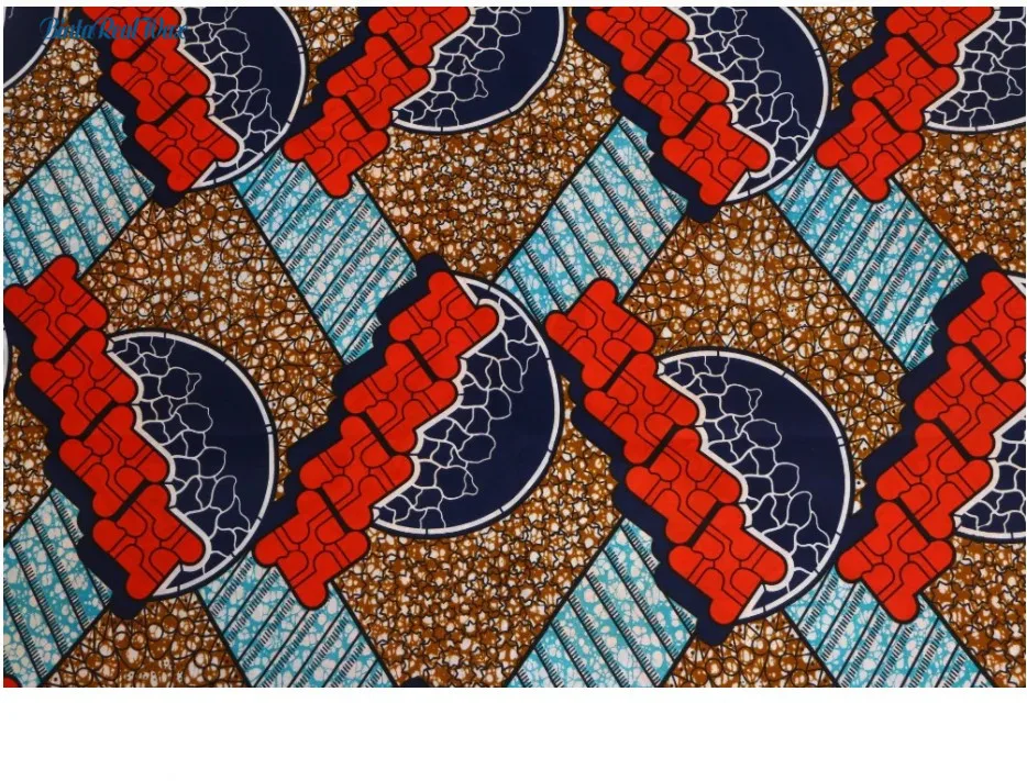 

2019 African Ankara Binta real Wax Polyester Fabric Hollandais Wax High Quality 6 yards African Fabric for Party Dress PL676