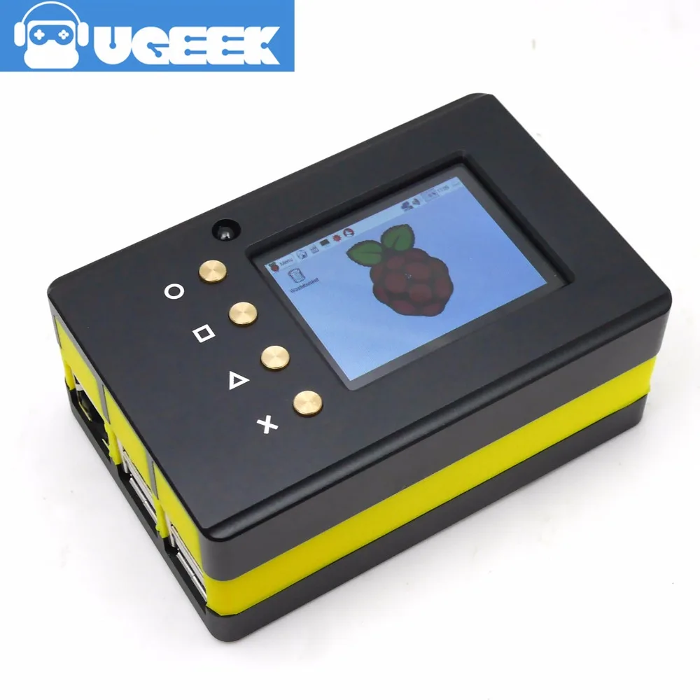  UGEEK Metal Portable Box Kit with batteryAluminum Alloy CNC Case+2.2 inch Screen+UPS HAT+BatteryRas