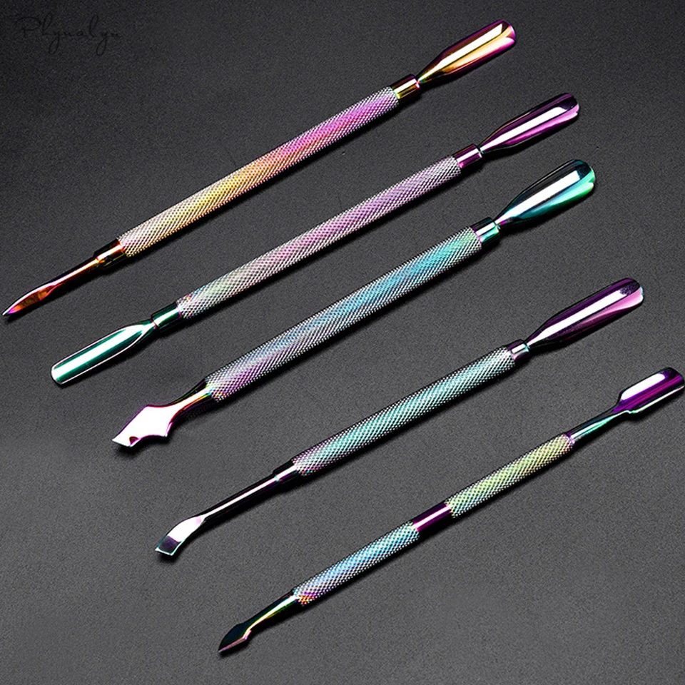 

Cuticle Pusher Dual-end Stainless Steel Dead Skin Pedicure Rub for Nail Art UV Gel Polish Remover Cutter Manicure Nail Care Tool