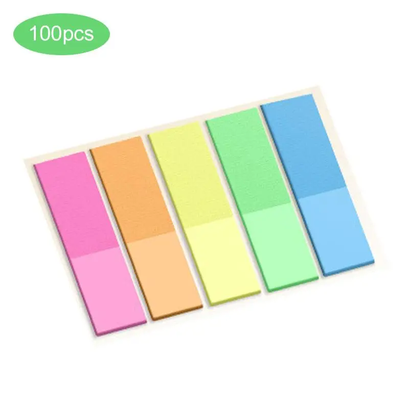Милые канцелярские наклейки s Kawaii флуоресцентные наклейки для книг этикетка настольная Органайзер этикетка для школьных принадлежностей рождественские наклейки s - Цвет: Flat  5colors