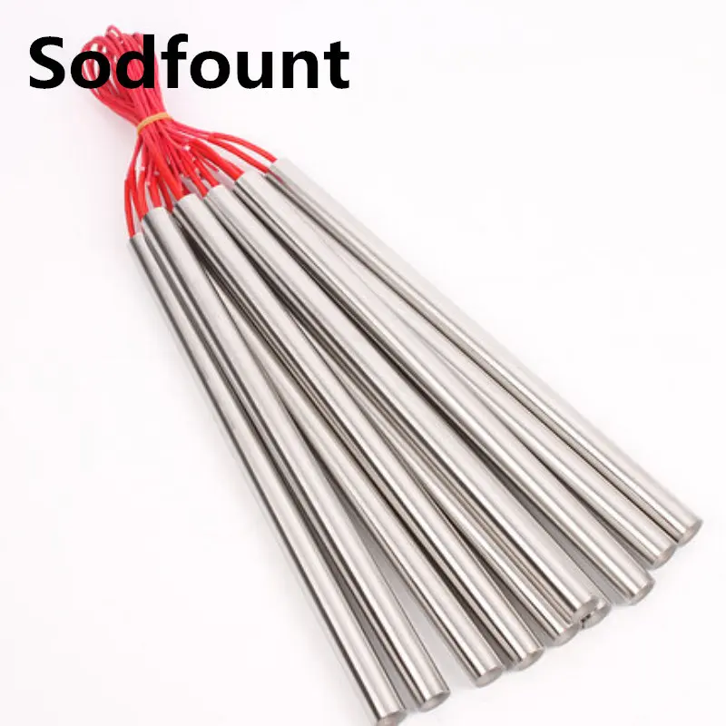 

2pcs AC 220V 250W 10mm x 120mm Cartridge Heater Heating Tube Element Red Silver Tone Electricity Generation