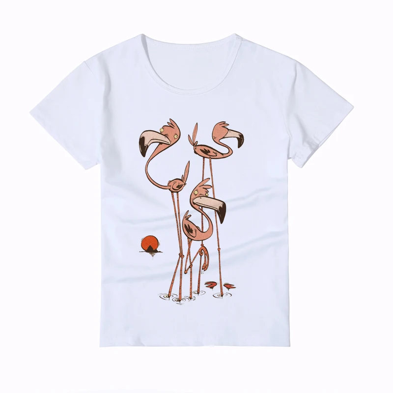 Милый картина с изображением фламинго дизайнерская детская футболка для девочек; белая повседневная детская футболка для мальчиков, короткий рукав, дышащие носки для подростков футболка Y4-4