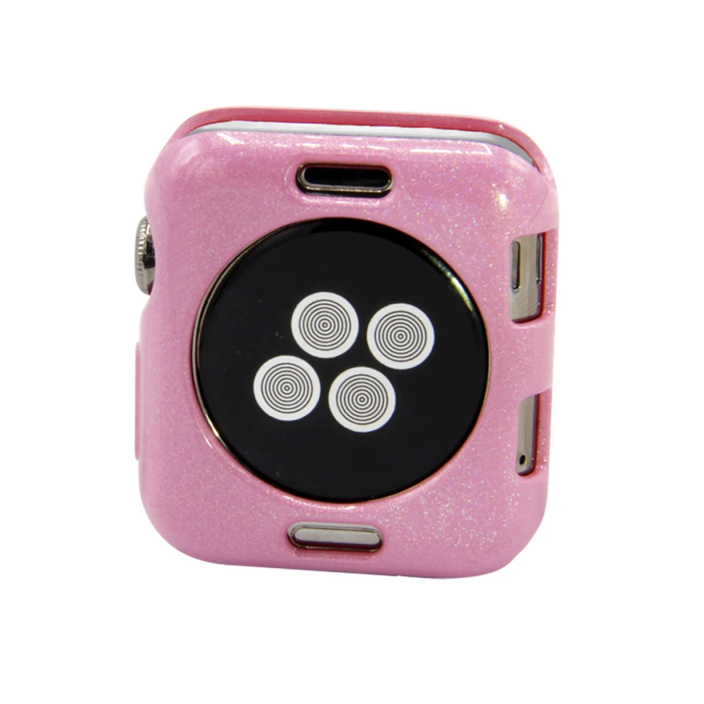 NEW Fashion Watch Bumper Protection Cover For Apple Watch Case 42mm 38mm Series 3 2 1 Glitter Soft Silicone TPU Protector Frame NEW Fashion Watch Bumper Protection Cover For Apple Watch Case 42mm 38mm Series 3 2 1 Glitter Soft Silicone TPU Protector Frame