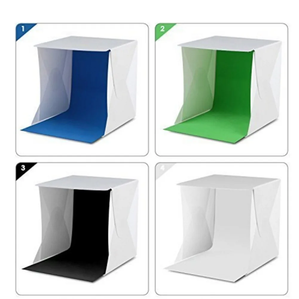 Light Tent Portable Light Box Photography Kit with LED Light(12X12X12 Inches) 4 Colors Backdrops