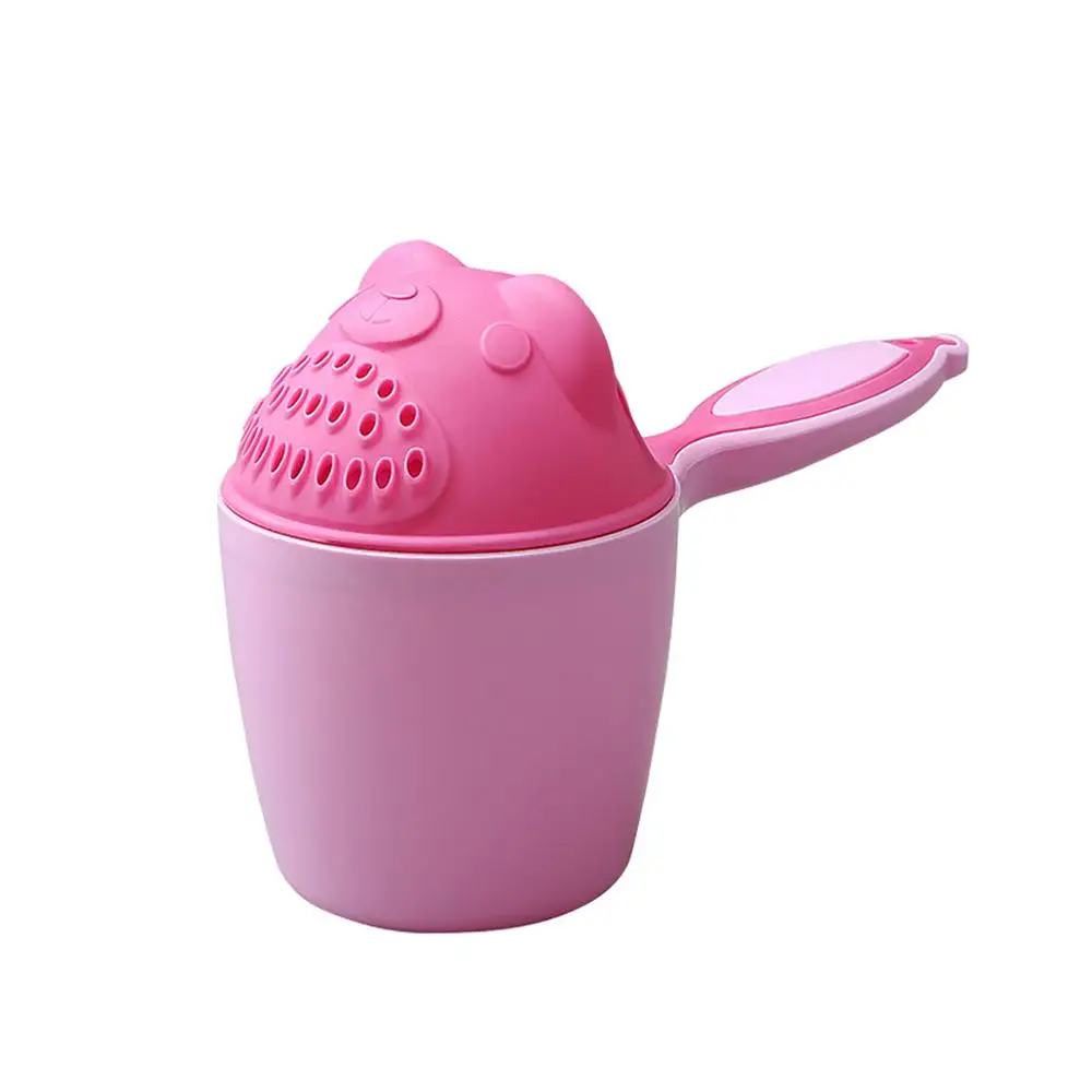 Baby Shampoo Cup Children Shower Spoon Shampoo Cup Children Bathroom Water Shampoo Toothbrush Wash Cup Bath Toys - Цвет: Розовый