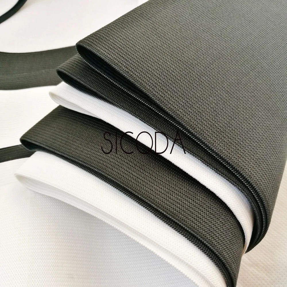 MJARTORIA 30 M 6 mm Bandes élastiques pour la couture de large bande de caoutchouc blanc noir bande plate élastique pour la couture artisanat tricot pour vêtements pantalons jupes 