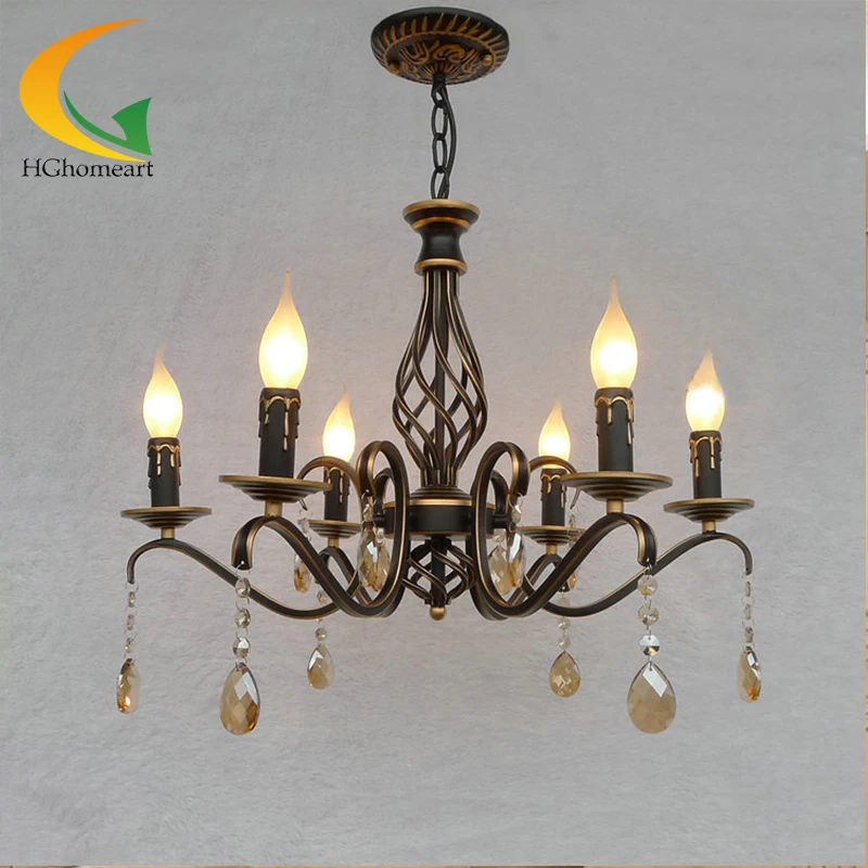 retro chandelier Continental Iron candle chandeliers bedroom chandelier led restaurant wrought iron chandelier font b ceiling