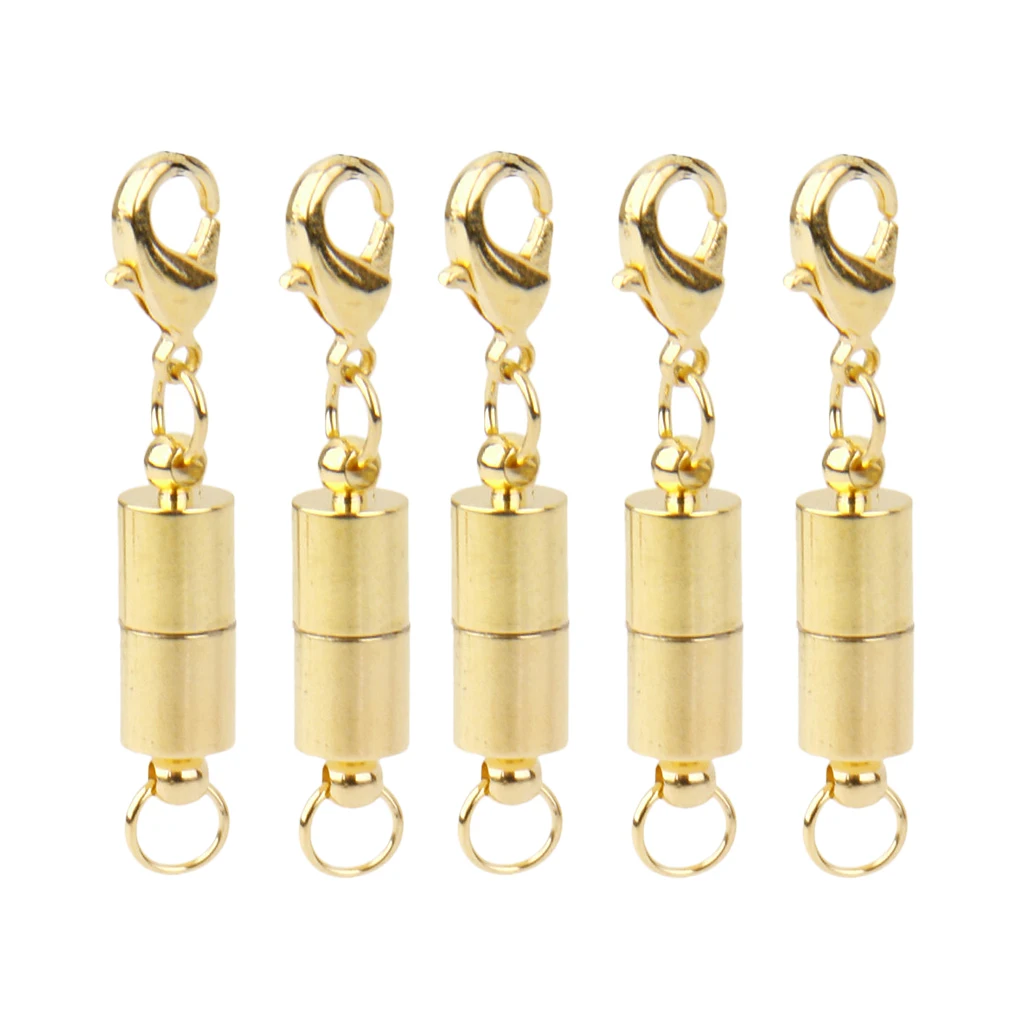 5 Set Cylinder Shape Clasps with Lobster Clasp