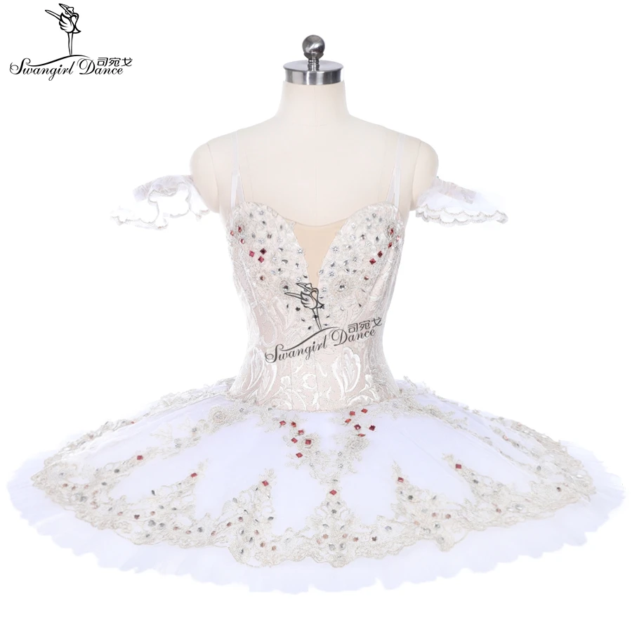 sleeping beauty variation professional ballet tutus cream white and gold classical ballet costume women Raymonda tutudressBT9237