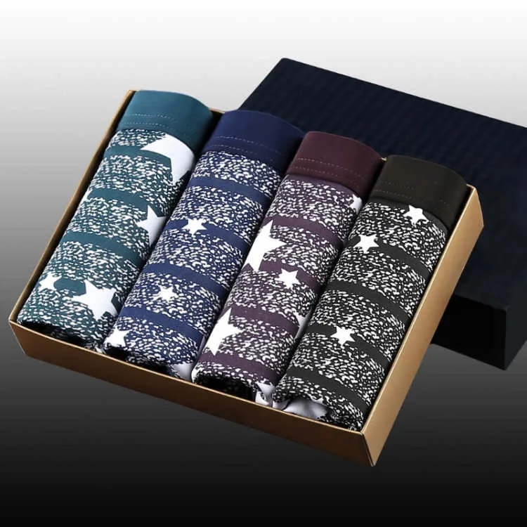 

Brand Shorts Mens 4Pcs\lot Underwear Soft Boxers Cotton Boxer Men Solid Boxer Shorts Plus Size Boxers Mens Underwear Lot