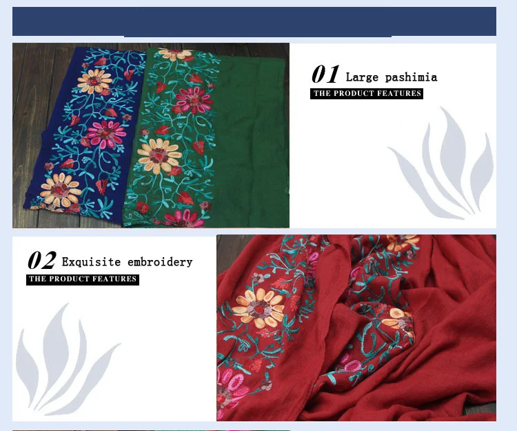 ZFQHJJ, женский шарф с вышивкой, хлопковый, льняной, Цветочный, мусульманский, хиджаб, шарф, большой, Пашмина, шаль, Индия, непальский тюрбан, головные уборы, 180x90 см