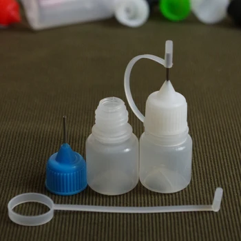 

1000pcs E Liquid Plastic Dropper Bottle Soft PE 3ml Bottle With Colorful Screw Metal Needle Cap Empty Bottle