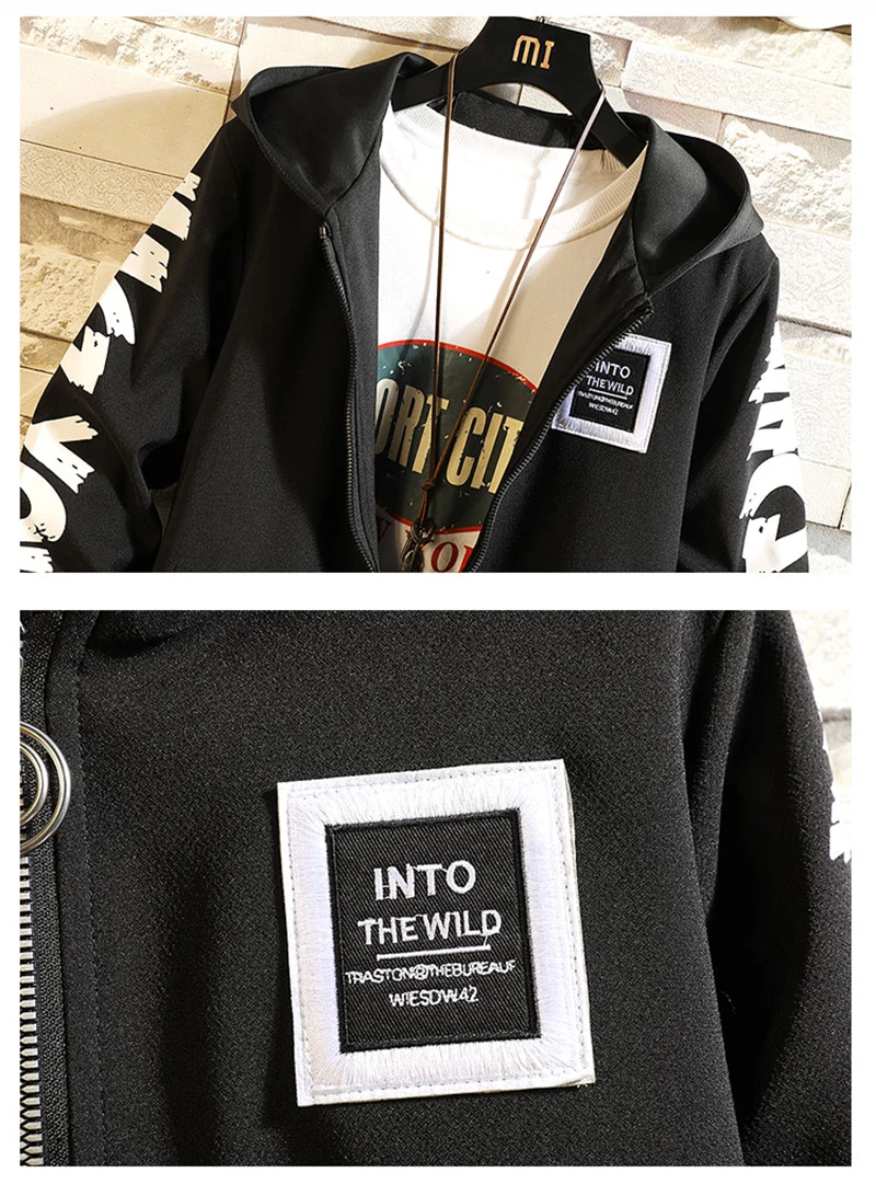 Patchwork Oversize Windbreaker Pullover Jackets Male Coats Vintage Varsity Jacket   (30)