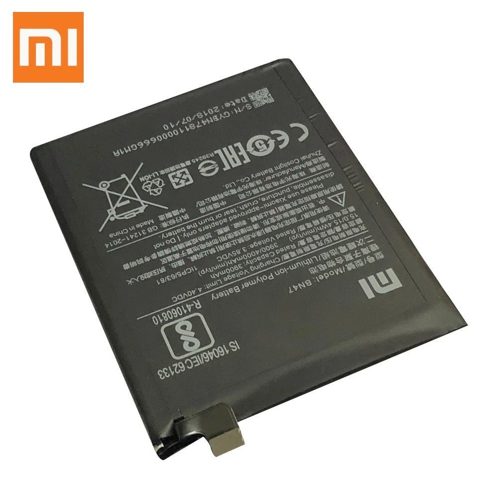 Аккумулятор для XIAO mi Red mi 6 Pro Аккумулятор BN47 3900 мАч для Xiaomi mi a2 lite замена батареи полная емкость