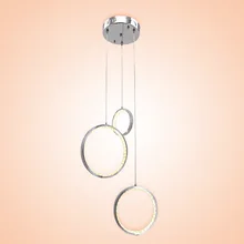 LukLoy набор из 3 колец кристалл современный светодиодный подвесной светильник лестница лампа Лофт Подвесная лампа подвесной светильник приспособление для Кухонные светильники Декор