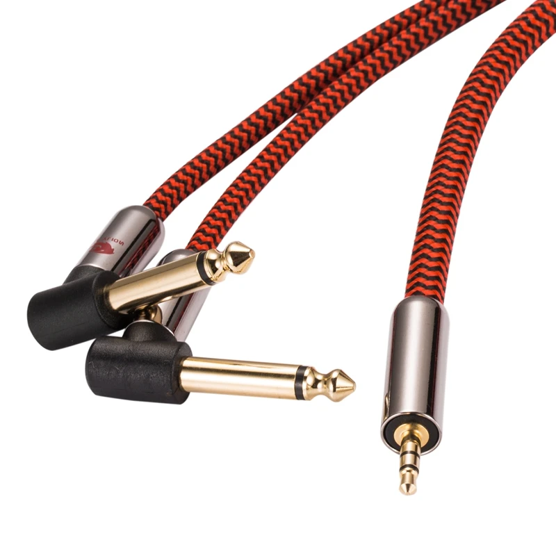 Audiophile аудио кабель прямой мини Джек 3 5 мм двойной угол 6 35 1/4 &quotTS Jack телефон