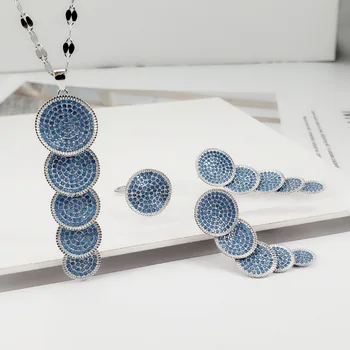 

Guaranteed Sterling Silver 925 Jewelry Sets Luxury Women's Accessories With Natural Turquoise Romantic Turkish Jewelry