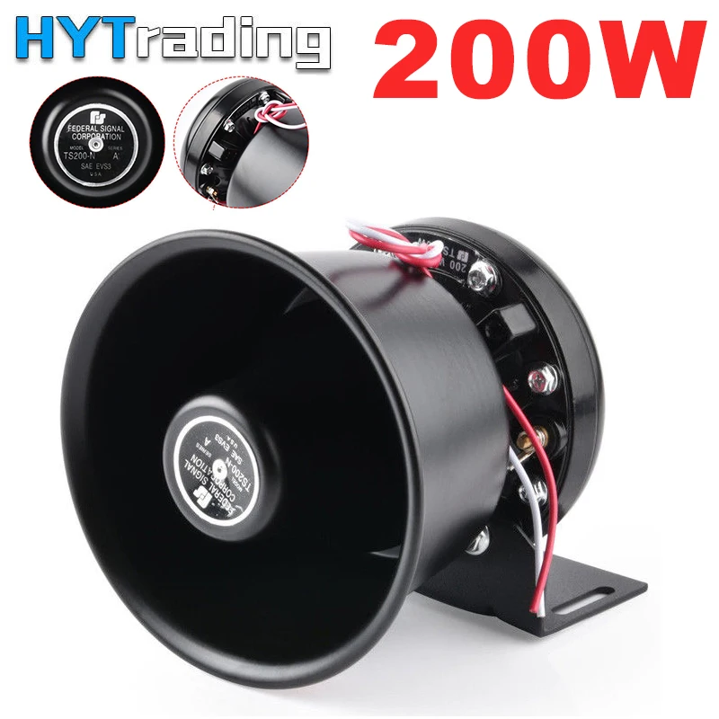 

12V 200W 8 Sound Loud Car Warning Alarm Police Siren Horn Speaker with MIC System and Wireless Remote Control