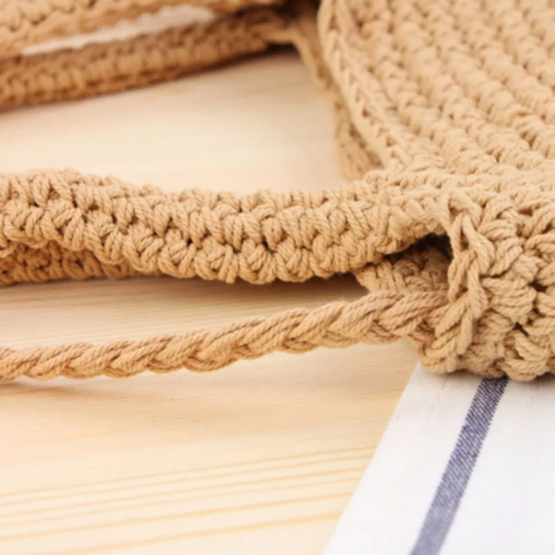 

Hot Selling Women Handbag Straw Weave Shoulder Bag Snap Buckle Girl Casual Bags for Beach Travel -B5