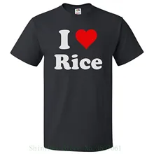 Футболка с рисом I Heart-I Love Rice, новинка, модная мужская футболка