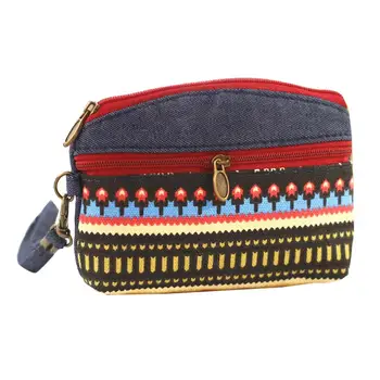

2019 new hot sale bag Fashion Ethnic Flower Leaves Geometric Coin Purse Keys Card Holder Wallet Clutch Bag