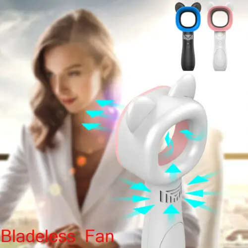 

Mini USB Cable No Leaf Handy Fan 360° Mute Portable Bladeless Hand Held Cooler USB Gadgets