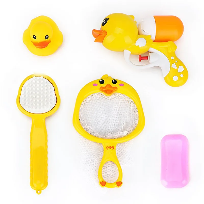 Summer New Small Yellow Duck Water Toys Five-piece Set Baby Shower Water Spray Gun Bathroom Children's Bath Toys Water Toys Summer New Small Yellow Duck Water Toys Five-piece Set Baby Shower Water Spray Gun Bathroom Children's Bath Toys Water Toys