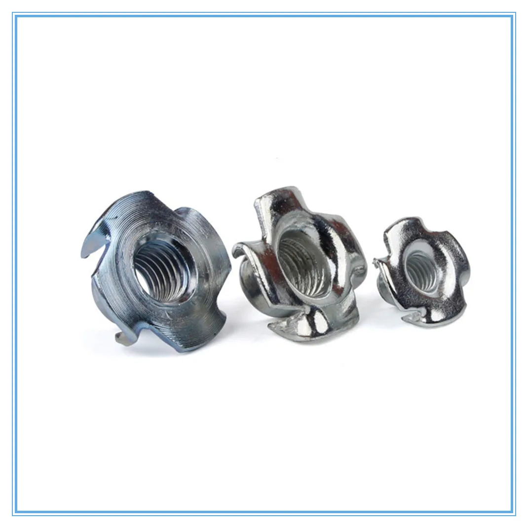 10Pcs M8 M10 M12 Zinc Plated Four Claws Nut Speaker Nut T nut Blind