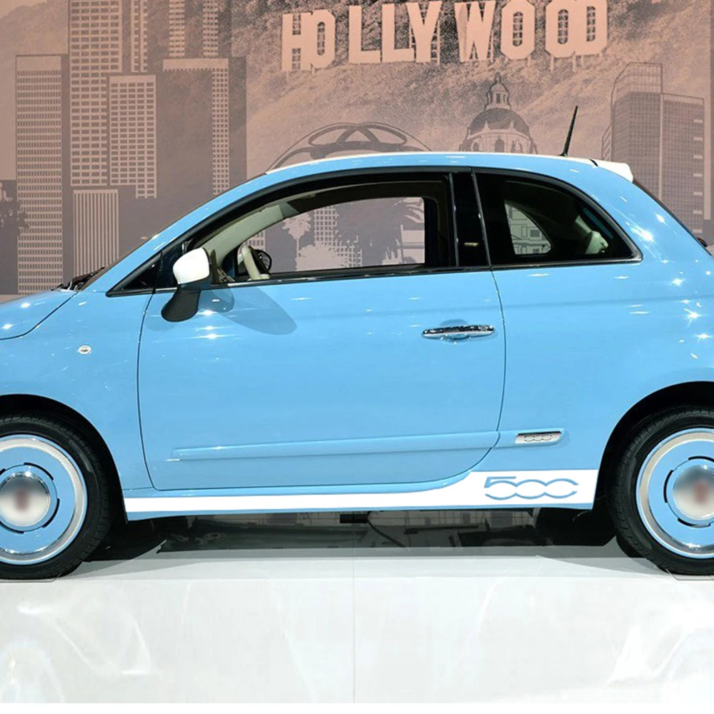 2 قطعة من سيارة التصميم سباق أبارث الجانب المشارب تنورة ملصقا الجسم ديكور طبق بورسلين مع ملصق مخصص ل فيات 500 اكسسوارات