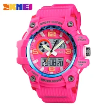 SKMEI женские часы женские цифровые наручные часы 3 времени обратного отсчета водонепроницаемые PU модные спортивные часы Reloj Mujer женские часы